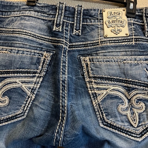 Rock Revival Dark Blue Denim with White Stitching - Picture 11 of 15